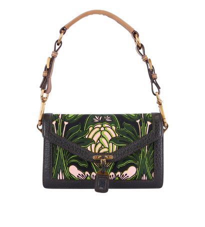 Floral Print Vintage Shoulder Bag, front view